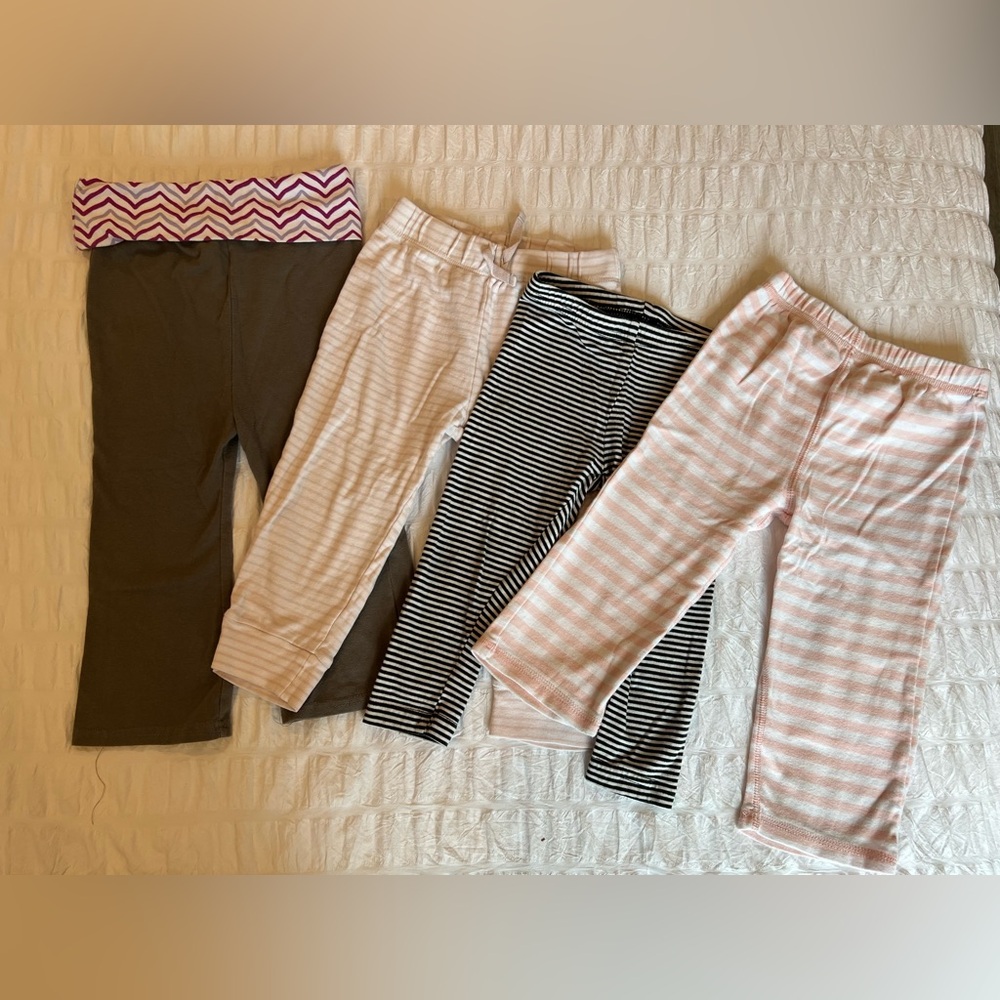 Toddler Girls 24M Legging Bundle Flare Fold Over & Striped Joggers